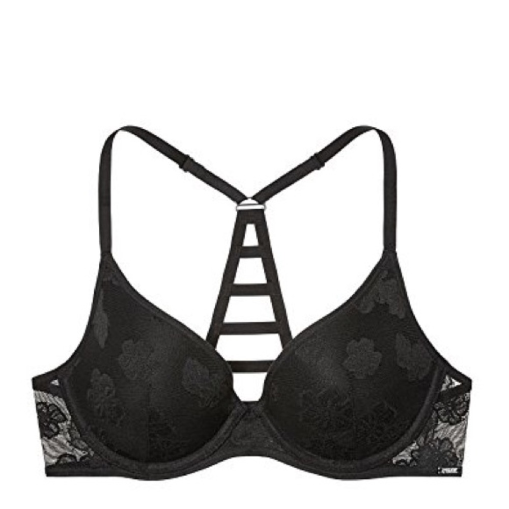 Pink VS Hibiscus Lace Bra